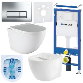 ZESTAW PODTYNKOWY WC STELAŻ GEBERIT DUOFIX MISKA PURO-WH-02 PRZYCISK DELTA 50 CHROM