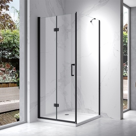 KABINA PRYSZNICOWA KWADRATOWA KZ20B-BL-80 CZARNA 80x80 CM