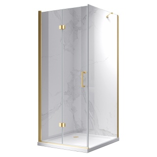 KABINA PRYSZNICOWA KWADRATOWA ZES-KZ20B-GL-80 ZŁOTA 80x80 CM
