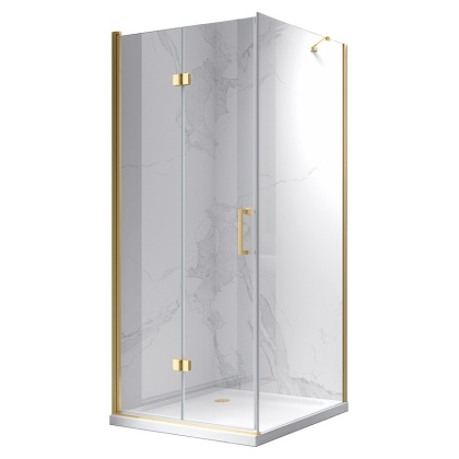 KABINA PRYSZNICOWA KWADRATOWA ZES-KZ20B-GL-80 ZŁOTA 80x80 CM
