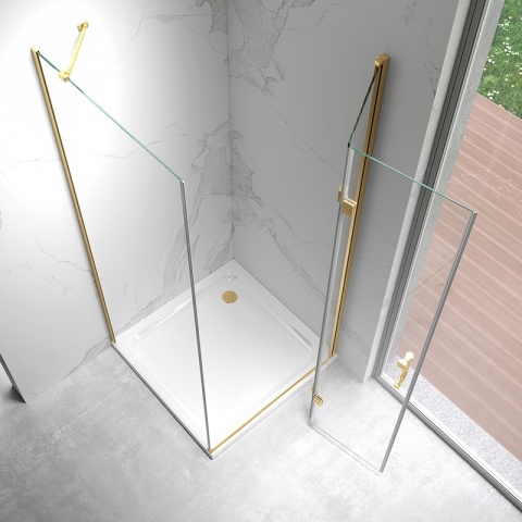 KABINA PRYSZNICOWA KWADRATOWA ZES-KZ20B-GL-80 ZŁOTA 80x80 CM