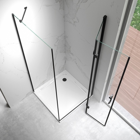 KABINA PRYSZNICOWA KWADRATOWA ZES-KZ20D-BL-100 CZARNA 100x100 CM