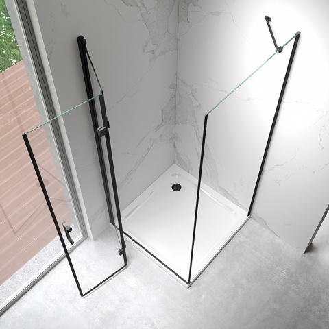 KABINA PRYSZNICOWA KWADRATOWA ZES-KZ20D-BL-100 CZARNA 100x100 CM