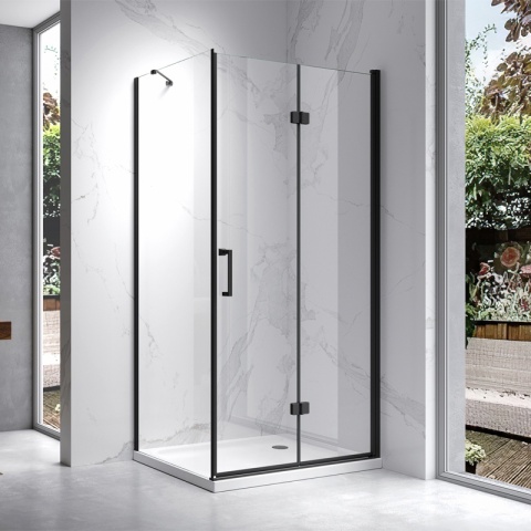 KABINA PRYSZNICOWA PROSTOKĄTNA ZES-KZ20C-BL-90X80 CZARNA 90x80 CM