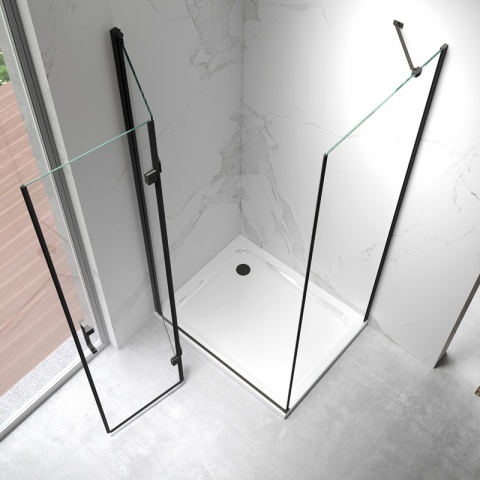 KABINA PRYSZNICOWA PROSTOKĄTNA ZES-KZ20C-BL-90X80 CZARNA 90x80 CM