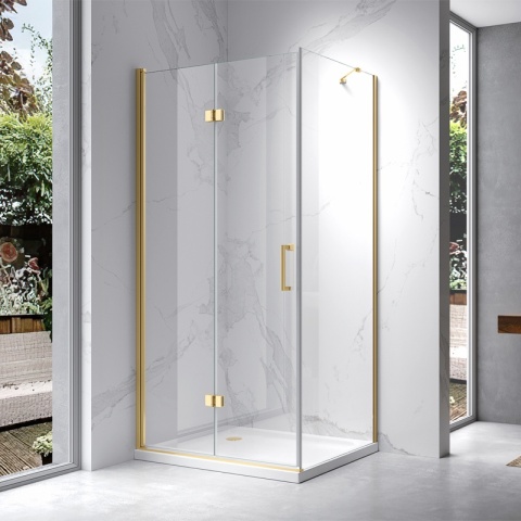 KABINA PRYSZNICOWA PROSTOKĄTNA ZES-KZ20D-GL-100X90 ZŁOTA 100x90 CM