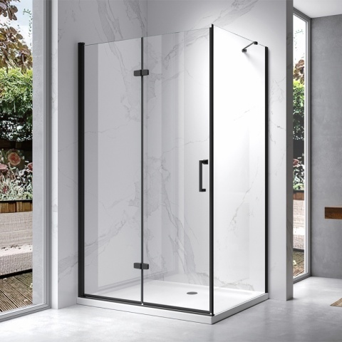 KABINA PRYSZNICOWA PROSTOKĄTNA ZES-KZ20E-BL-110X80 CZARNA 110x80 CM