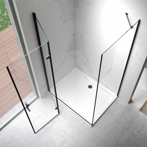 KABINA PRYSZNICOWA PROSTOKĄTNA ZES-KZ20E-BL-110X90 CZARNA 110x90 CM