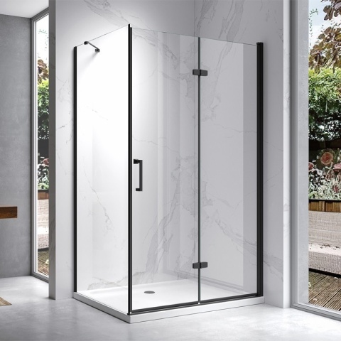 KABINA PRYSZNICOWA PROSTOKĄTNA ZES-KZ20F-BL-120X80 CZARNA 120x80 CM