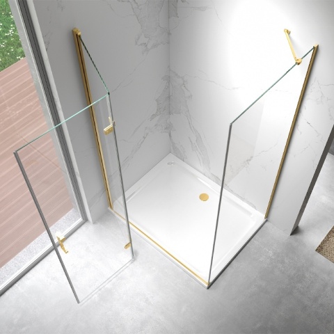 KABINA PRYSZNICOWA PROSTOKĄTNA ZES-KZ20F-GL-120X80 ZŁOTA 120x80 CM