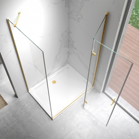 KABINA PRYSZNICOWA PROSTOKĄTNA ZES-KZ20F-GL-120X80 ZŁOTA 120x80 CM