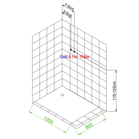 KABINA PRYSZNICOWA Z HYDROMASAŻEM ALMA PRAWA SZCZOTKOWANY CHROM 120x80
