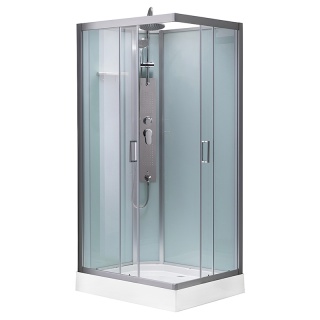 KABINA PRYSZNICOWA Z HYDROMASAŻEM ALMA PRAWA SZCZOTKOWANY CHROM 100X80