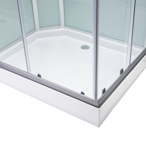 KABINA PRYSZNICOWA Z HYDROMASAŻEM ALMA PRAWA SZCZOTKOWANY CHROM 100X80