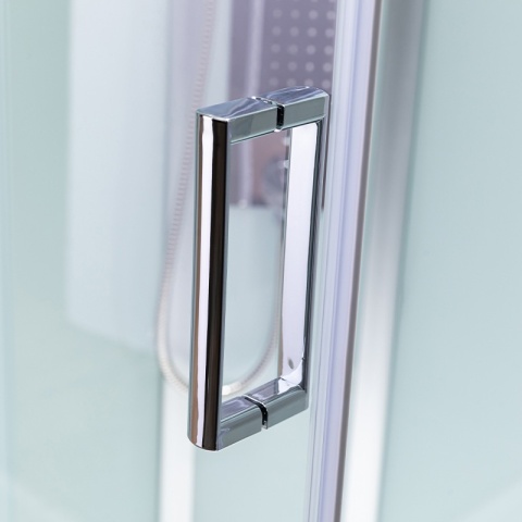 KABINA PRYSZNICOWA Z HYDROMASAŻEM ALMA PRAWA SZCZOTKOWANY CHROM 100X80