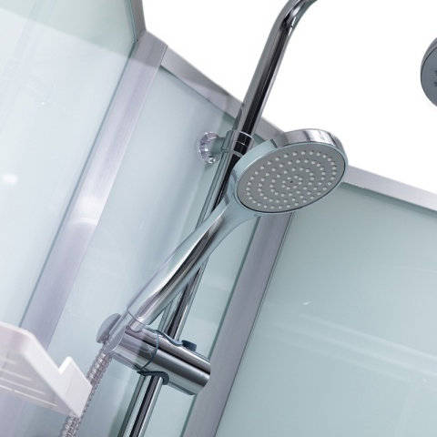 KABINA PRYSZNICOWA Z HYDROMASAŻEM ALMA PRAWA SZCZOTKOWANY CHROM 100X80