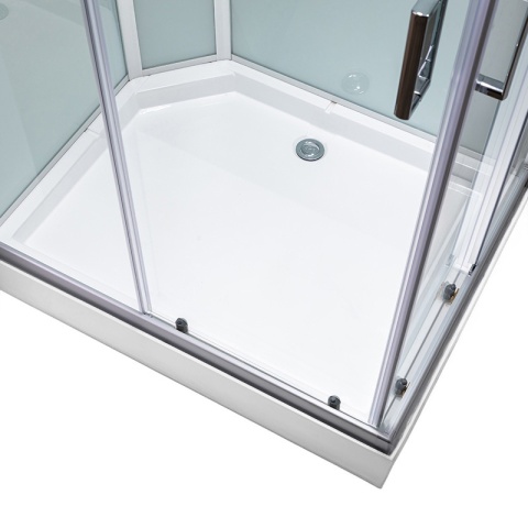 KABINA PRYSZNICOWA Z HYDROMASAŻEM ALMA PRAWA SZCZOTKOWANY CHROM 100X80