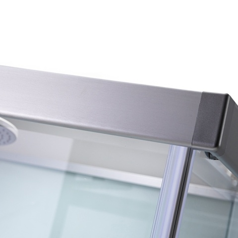 KABINA PRYSZNICOWA Z HYDROMASAŻEM ALMA PRAWA SZCZOTKOWANY CHROM 100X80