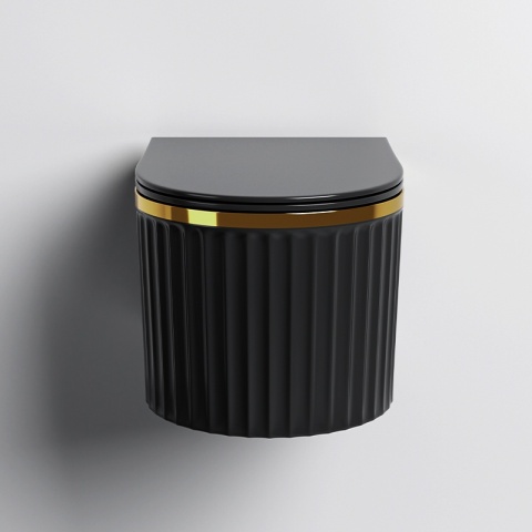 MISKA WC WISZĄCA RIMLESS LUMA-BL-GL-RIM-03 CZARNA DESKA WOLNOOPADAJĄCA DUROPLAST