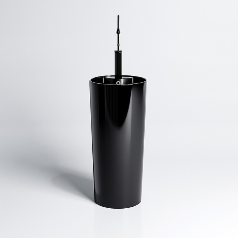 UMYWALKA WOLNOSTOJĄCA CERAMICZNA OKRĄGŁA LINO-BL-400 CZARNY POŁYSK 40x40 CM