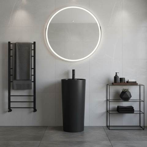 UMYWALKA WOLNOSTOJĄCA CERAMICZNA OKRĄGŁA LINO-MTB-400 CZARNY MAT 40x40 CM