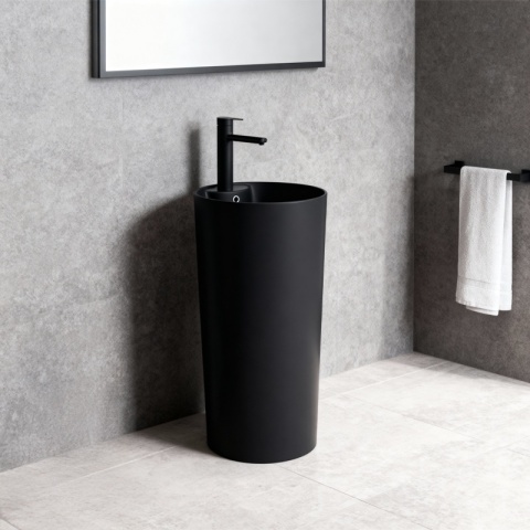 UMYWALKA WOLNOSTOJĄCA CERAMICZNA OKRĄGŁA LINO-MTB-400 CZARNY MAT 40x40 CM