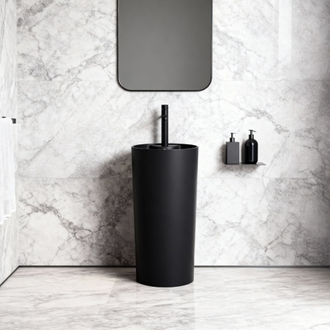 UMYWALKA WOLNOSTOJĄCA CERAMICZNA OKRĄGŁA LINO-MTB-400 CZARNY MAT 40x40 CM