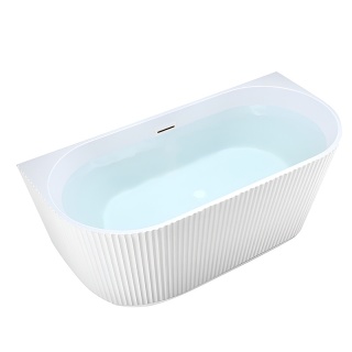 WANNA PRZYŚCIENNA RYFLOWANA CARLO2 517D2 BIAŁA PRZELEW BIAŁY MAT 170x75 CM