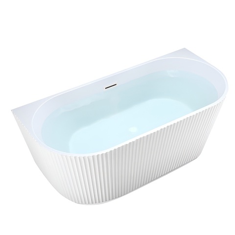 WANNA PRZYŚCIENNA RYFLOWANA CARLO2 517D2 BIAŁA PRZELEW BIAŁY MAT 170x75 CM