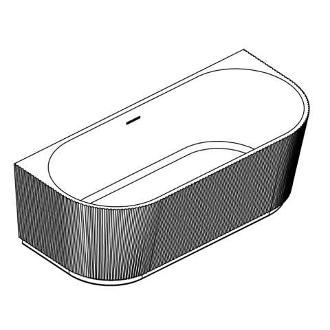 WANNA PRZYŚCIENNA RYFLOWANA CARLO2 517D2 BIAŁA PRZELEW BIAŁY MAT 170x75 CM