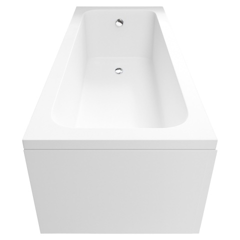 WANNA PRZYŚCIENNA Z OBUDOWĄ 160x70 CM AKRYLOWA BIAŁA PRZELEW CHROM NILO