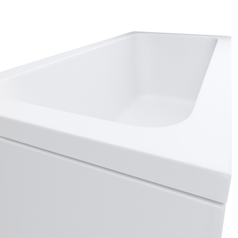 WANNA PRZYŚCIENNA Z OBUDOWĄ 170x70 CM AKRYLOWA BIAŁA PRZELEW CHROM NILO