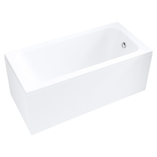 WANNA PRZYŚCIENNA Z OBUDOWĄ 170x70 CM AKRYLOWA BIAŁA PRZELEW CHROM NILO