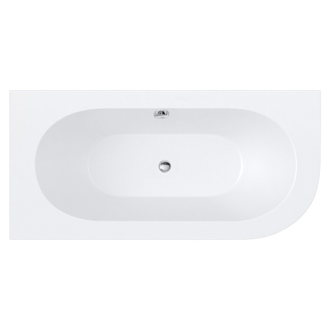 WANNA PRZYŚCIENNA Z OBUDOWĄ EBI LEWA BIAŁA PRZELEW CHROM 170x75 CM