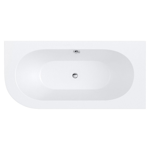 WANNA PRZYŚCIENNA Z OBUDOWĄ EBI PRAWA BIAŁA PRZELEW CHROM 150x75 CM