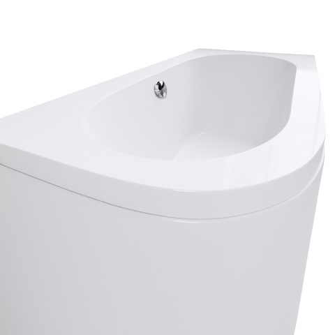 WANNA PRZYŚCIENNA Z OBUDOWĄ EBI PRAWA BIAŁA PRZELEW CHROM 150x75 CM