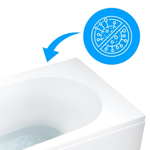 WANNA PRZYŚCIENNA Z OBUDOWĄ EBI PRAWA BIAŁA PRZELEW CHROM 160x75 CM