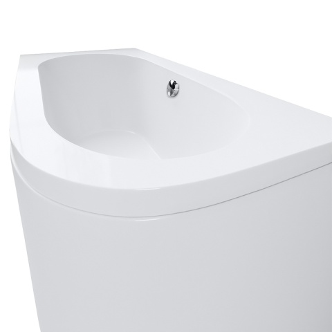 WANNA PRZYŚCIENNA Z OBUDOWĄ LEWA 150x75 CM AKRYLOWA BIAŁA PRZELEW CHROM EBI