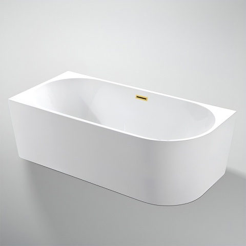 WANNA WOLNOSTOJĄCA PRZYŚCIENNA MERA2-509C2-L-P-GL LEWA BIAŁA PRZELEW ZŁOTY 160x75 CM