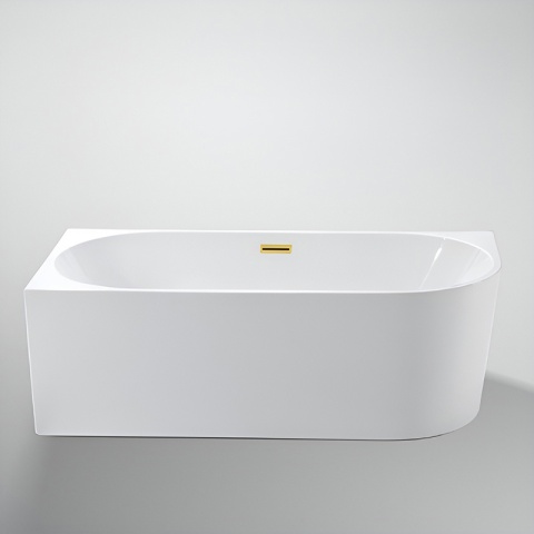 WANNA WOLNOSTOJĄCA PRZYŚCIENNA MERA2-509C2-L-P-GL LEWA BIAŁA PRZELEW ZŁOTY 160x75 CM