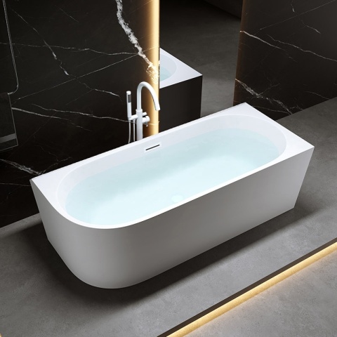 WANNA WOLNOSTOJĄCA PRZYŚCIENNA MERA2-509C2-R-P-WH PRAWA BIAŁA PRZELEW BIAŁY 160x75 CM