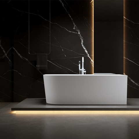 WANNA WOLNOSTOJĄCA PRZYŚCIENNA MERA2-509C2-R-P-WH PRAWA BIAŁA PRZELEW BIAŁY 160x75 CM