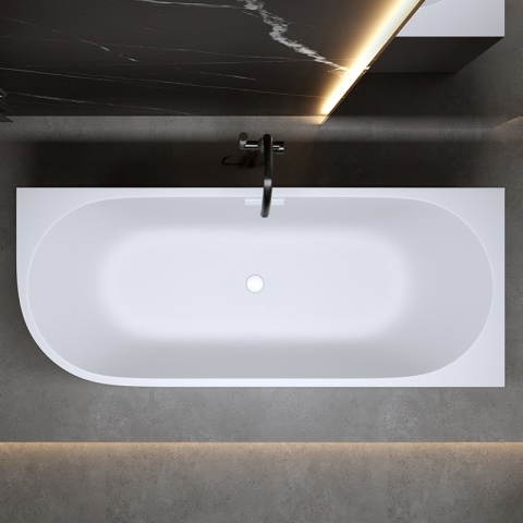 WANNA WOLNOSTOJĄCA PRZYŚCIENNA MERA2-509C2-R-P-WHMT PRAWA BIAŁA PRZELEW BIAŁY MAT 160x75CM