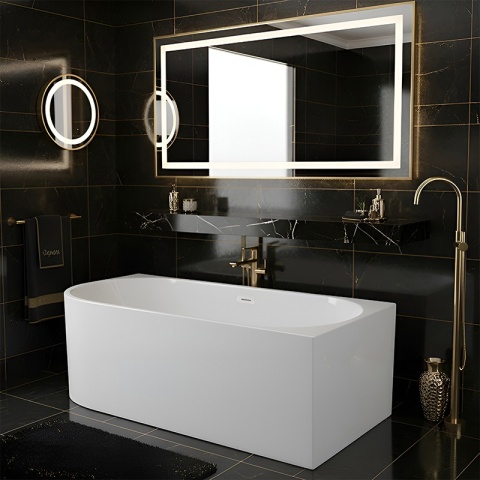 WANNA WOLNOSTOJĄCA PRZYŚCIENNA MERA2-509C2-R-P-WHMT PRAWA BIAŁA PRZELEW BIAŁY MAT 160x75CM