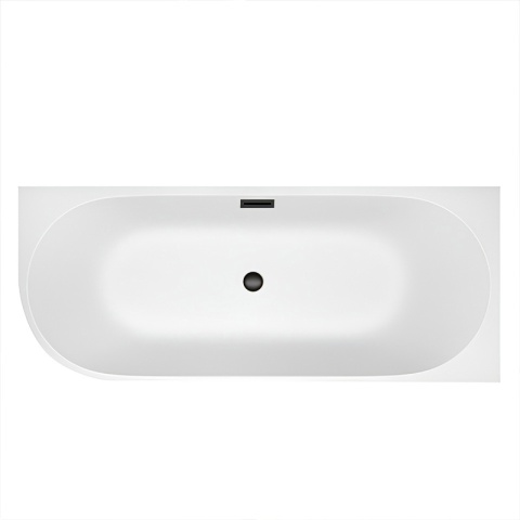 WANNA WOLNOSTOJĄCA PRZYŚCIENNA MERA2-509C2-R-P-BL PRAWA BIAŁA PRZELEW CZARNY 160x75 CM