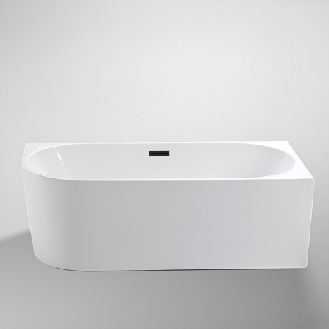 WANNA WOLNOSTOJĄCA PRZYŚCIENNA MERA2-509C2-R-P-BL PRAWA BIAŁA PRZELEW CZARNY 160x75 CM