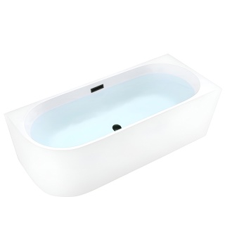 WANNA WOLNOSTOJĄCA PRZYŚCIENNA MERA2-509C2-R-P-BL PRAWA BIAŁA PRZELEW CZARNY 160x75 CM