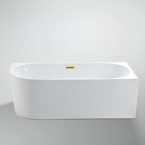 WANNA WOLNOSTOJĄCA PRZYŚCIENNA MERA2-509C2-R-P-GL PRAWA BIAŁA PRZELEW ZŁOTY 160x75 CM