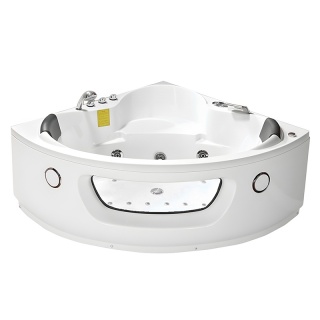 WANNA Z HYDROMASAŻEM Z PODGRZEWACZEM FLORES 601H BIAŁA 140x140 CM