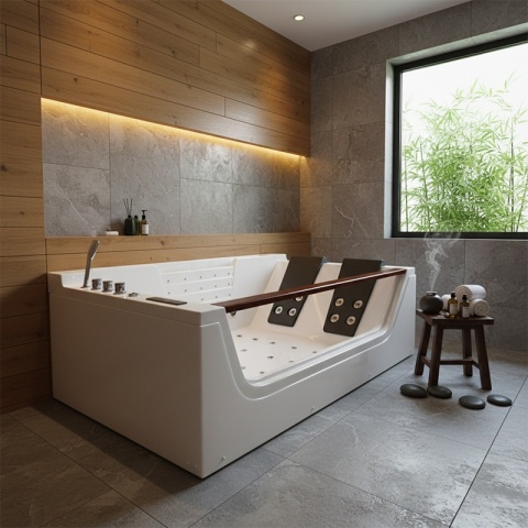 WANNA Z HYDROMASAŻEM Z PODGRZEWACZEM IMPERIA 610H BIAŁA 180x120 CM